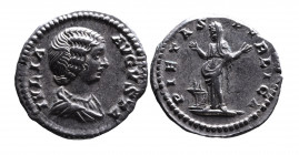 Julia Domna AD 193-217, Rome Mint, ca. AD 196-211.
Bare and draped bust of Julia Domna right, IVLIA AVGVSTA;
Pietas standing left by the flaming altar...