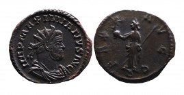Maximianus Herculius AD 286-305, Lugdunum Mint, ca. AD 290-294.
Radiate, draped and cuirassed bust of Maximianus right, IMP MAXIMIANVS AVG;
Pax standi...