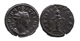 Probus 276-282 AD, Lugdunum Mint, ca. AD 277.
Radiate and cuirassed bust of Probus right, IMP C PROBVS PF AVG;
Laetitia standing left, holding wreath ...