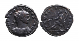 Aurelianus AD 270-275, Mediolanum Mint, ca. AD 272-274.
Radiate and cuirassed bust of Aurelianus right, IMP AVRELIANVS AVG;
Fortuna seated on the whee...