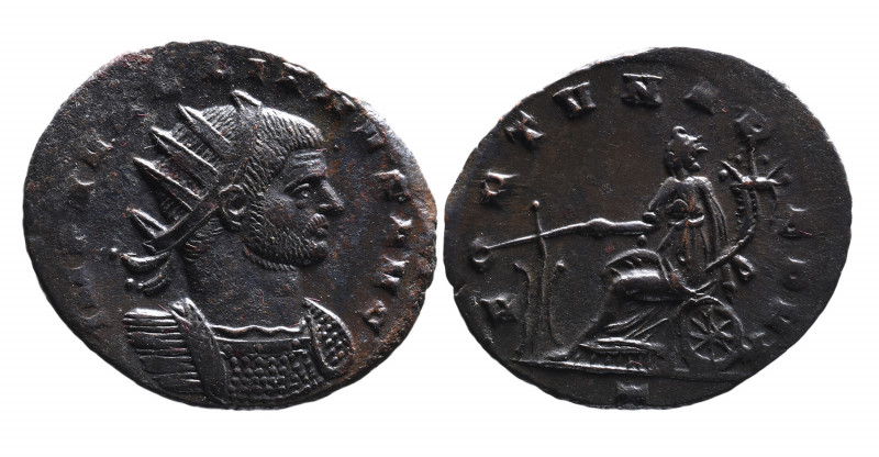 Aurelianus AD 270-275, Mediolanum Mint, ca. AD 272-274.
Radiate and cuirassed bu...