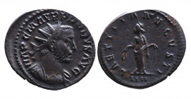 Probus 276-282 AD, Lugdunum Mint, ca. AD 277.
Radiate and cuirassed bust of Probus right, IMP C M AVR PROBVS AVG;
Laetitia standing left, holding wrea...