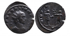 Aurelianus AD 270-275, Mediolanum Mint, ca. AD 271-272.
Radiate and cuirassed bust of Aurelianus right, IMP AVRELIANVS AVG;
Soldier with spear and glo...