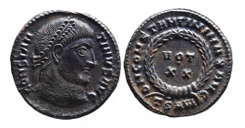 Constantine I the Great AD 307-337, Thessalonica Mint, ca. AD 320-321.
Laureate head of Constantinus I right, CONSTANTINVS AVG;
VOT_XX within wreath w...
