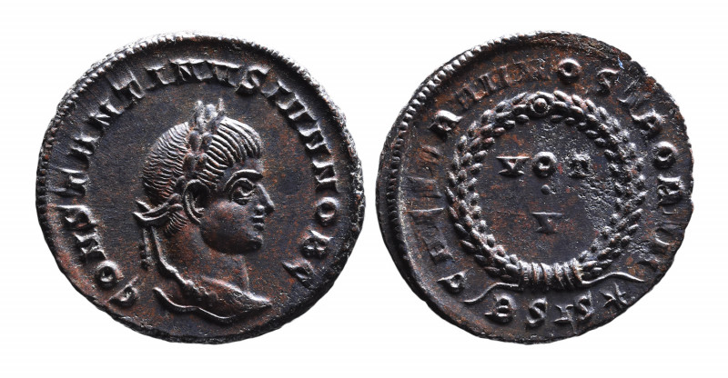 Constantine II AD 317-340, as caesar, Siscia Mint, ca. AD 320-321.
Laureate head...