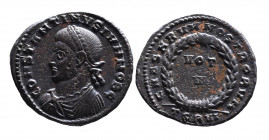 Constantine II AD 317-340, as caesar, Thessalonica Mint, ca. AD 320.
Laureate, draped and cuirassed bust of Constantinus II left, CONSTANTINVS IVN NOB...