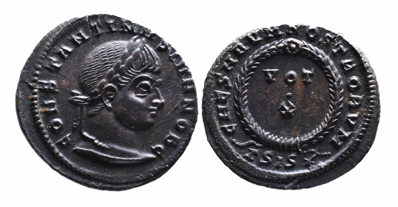 Constantine II AD 317-340, as caesar, Siscia Mint, ca. AD 320-321.
Laureate head...