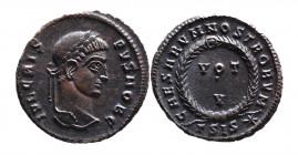 Crispus AD 317-326, as caesar, Siscia Mint, ca. AD 320-321.
Laureate head of Crispus right, IVL CRISPVS NOB C;
VOT_V within wreath, CAESARVM NOSTRORVM...