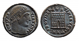 Constantine I the Great AD 307-337, Cyzicus Mint, ca. AD 328-329.
Diademed head of Constantinus I right, CONSTANTINVS AVG;
Campgate with two turrets a...