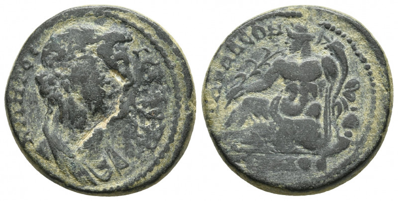 Lydia, Tabala, pseudo-autonomous issue, ca. 200-250 AD, AE
Draped bust of Senate...