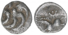 Vindeliker
Kelten. Büschelquinar, ca.100 BC. 1,82g
ss