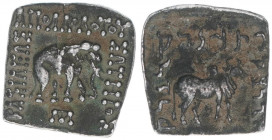 Apollodotos I. 165-160 BC
Indo Greek. Drachmen-Klippe. Elefant nach rechts - Rind nach rechts
Taxila
1,88g
SNG ANS 328
ss/vz