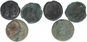 Lot mit 3 Stück Bronzemünzen
Römisches Reich - Republik. um 210 BC. Rom
s