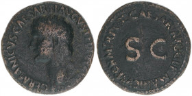 Germanicus 16BC-19 AC Vater des Caligula
Römisches Reich - Kaiserzeit. As unter Caligula. CAESAR AVG GERMANICVS PON M TR POT - SC
Rom
10,25g
Sear 1821...