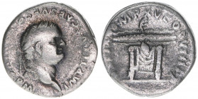Titus 79-81
Römisches Reich - Kaiserzeit. Denar. TR P IX IMP XV COS VIII P P
Rom
3,70g
Kampmann 22.74
s/ss