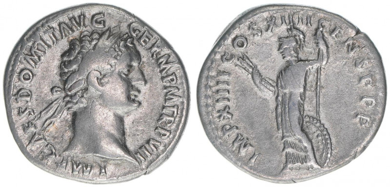 Domitianus 81-96
Römisches Reich - Kaiserzeit. Denar. IMP XIIII COS XIIII CENS P...