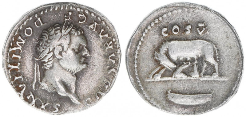 Domitianus 81-96
Römisches Reich - Kaiserzeit. Denar. COS V
Rom
3,49g
Kampmann 2...