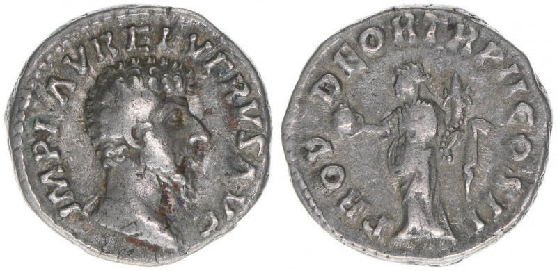 Lucius Verus 161-169
Römisches Reich - Kaiserzeit. Denar. PROV DEOR TR P II COS ...
