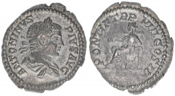 Caracalla 198-217
Römisches Reich - Kaiserzeit. Denar subaerat. PONTIF TR P VIII
Rom
1,67g
Kampmann 51.101
vz