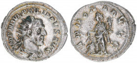Philippus I. Arabs 244-249
Römisches Reich - Kaiserzeit. Antoninian. ANNONA AVGG
Rom
3,57g
Kampmann 74.4
ss/vz