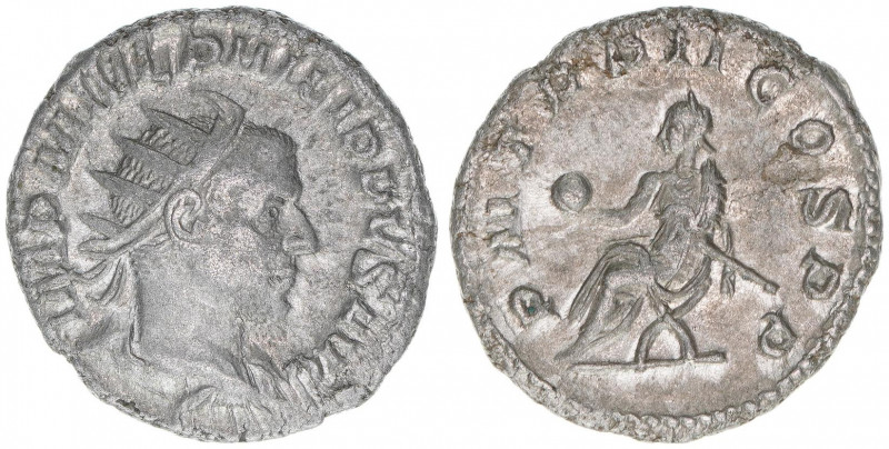 Philippus I. Arabs 244-249
Römisches Reich - Kaiserzeit. Antoninian. P M TR P II...