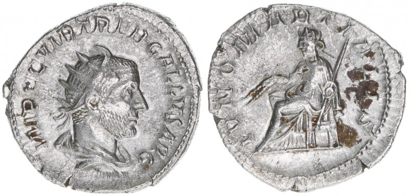 Trebonianus Gallus 251-253
Römisches Reich - Kaiserzeit. Antoninian. IVNONI MART...