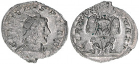 Gallienus 259-268
Römisches Reich - Kaiserzeit. Antoninian. GERMANIC(us) MAX V
3,82g
Kampmann 90.65
ss/vz