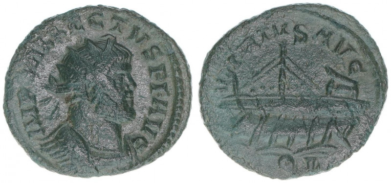 Allectus 293-296
Römisches Reich - Kaiserzeit. reduzierter Antoninian. Galeere
2...