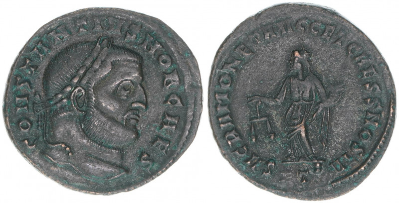 Constantius I. Chlorus 305-306
Römisches Reich - Kaiserzeit. Follis. SACRA MONET...