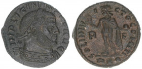 Licinius I. 308-324
Römisches Reich - Kaiserzeit. Follis. SOLI INVICTO COMITI
3,14g
Kampmann 132.57.1
ss/vz