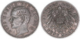 Otto 1886-1913
Bayern. 5 Mark, 1908 D. 27,72g
J.46
Rf.
ss