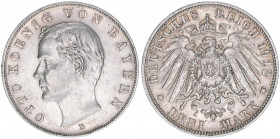 Otto 1886-1913
Bayern. 3 Mark, 1912 D. 16,63g
J.47
vz-