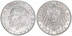Ludwig III. 1913-1918
Bayern. 2 Mark, 1914 D. 11,12g
J.51
vz