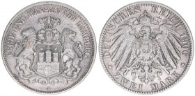 Freie und Hansestadt
Hamburg. 2 Mark, 1906 J. 11,00g
AKS 48
ss