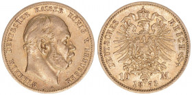 Wilhelm I. 1861-1888
Preussen. 10 Mark, 1873 A. 3,93g
AKS 111
ss+