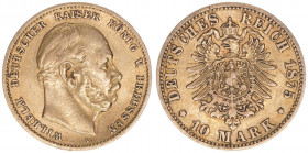 Wilhelm I. 1861-1888
Preussen. 10 Mark, 1875 A. 3,93g
AKS 112
ss+