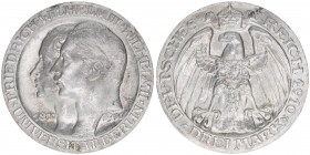 Wilhelm II. 1888-1918
Preussen. 3 Mark, 1910 A. zur Jahrhundertfeier der Universität Berlin
16,67g
J.107
vz/stfr