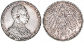 Wilhelm II. 1888-1918
Preussen. 2 Mark, 1913 A. 25jähriges Regierungsjubiläum
11,08g
J.111
vz-