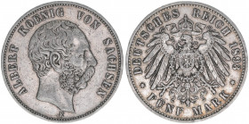 Albert 1873-1902
Sachsen, Königreich. 5 Mark, 1893 E. 27,71g
J.125
ss
