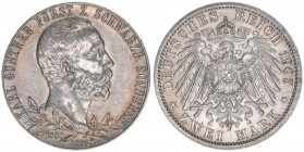 Karl Günther 1880-1909
Schwarzburg-Sondershausen. 2 Mark, 1905 A. 11,12g
J.169b
vz