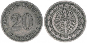 20 Pfennige, 1888 D
6,16g. J.6
ss-