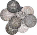 Lot mit 10 Münzen
1 Mark. aus den Jahren 1874,1876,1901,1902,1907,1911
J.9,17
ss