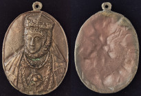 Maria von Ungarn 1505-1558
ovale Medaille mit Originalöse. 78mmx100mm, einseitig -Maria von Ungarn Tochter Philipps desd Schönen und Johanna der Wahns...