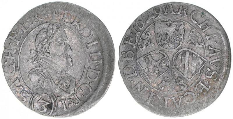 Ferdinand II. 1619-1637
Groschen, 1629. Graz
1,83g
Herinek 1086
ss