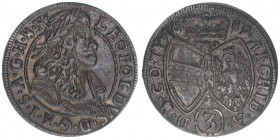 Leopold I. 1657-1705
Groschen, 1689. Hall
1,56g
Herinek 1433
ss+