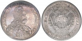 Karl VI. 1711-1740
Doppeltaler, ohne Jahr. Hall
57,11g
Herinek 281
stfr-
