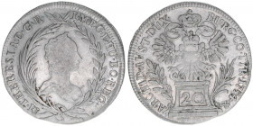 Maria Theresia 1740-1780
20 Kreuzer, 1754. Wien
6,57g
ANK 101
ss