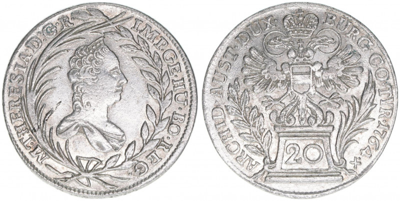 Maria Theresia 1740-1780
20 Kreuzer, 1764. Wien
6,43g
ANK 101
ss/vz