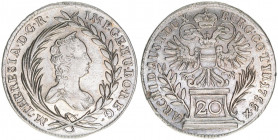 Maria Theresia 1740-1780
20 Kreuzer, 1765. Wien
6,57g
ANK 101
ss/vz