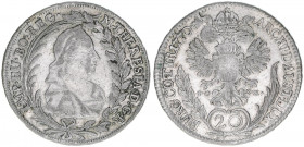 Maria Theresia 1740-1780
20 Kreuzer, 1770 IC-SK. Wien
6,57g
ANK 102
ss+